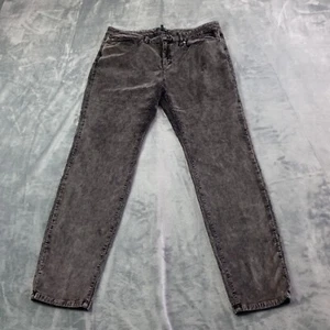 Eileen Fisher Black Velvet Velour Brushed Cotton Blend Jeans Sz 16 Moto Grunge - Picture 1 of 11