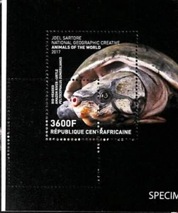 A0270 - CENTRAL AFRICA - MISSPERF 2017 stamp SHEET: Nature Fauna TURTLE TORTOISE - Picture 1 of 1