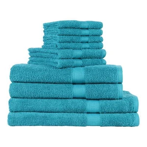 Mainstays Solid Adult 10-Piece Towel Set, Turquoise - Picture 1 of 6