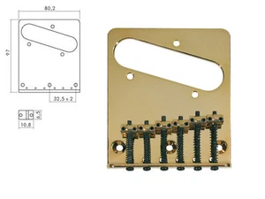 Ponte Bridge Per Chitarra Elettrica Fender Telecaster Oro Gold 6 Sellette T-64-G - Imagen 1 de 1
