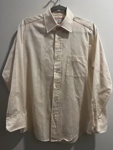 Vintage Sears Perma Prest Shirt 15.5 32/33 Fitted Shirt Long Sleeve Button Disco - Picture 1 of 10