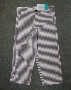 Chez Ami (Patsy Aiken) Girls Brown / White Seersucker Pants - Size 5 - NWT - Picture 1 of 4