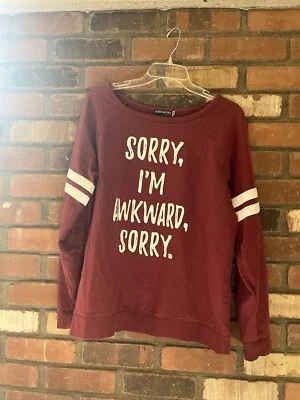 Pullover Hot Topic Black Matter Juniors talla grande 11/13 Sorry I'm Awkward Girls Foto 1 de 4