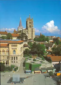Lausanne Riponne Square Postcard Switzerland Town - Picture 1 of 2