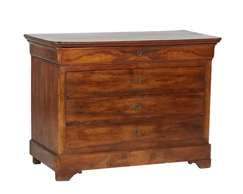 Antique French Provincial Louis Philippe Carved Walnut Commode, 19th c. 653 Cover