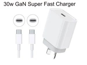 Adaptador/cable de aprobación SAA de pared súper rápido USB-C de 30 W para Samsung Galaxy Z abatible 7 - Imagen 1 de 4
