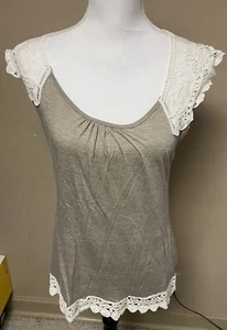 Women’s Beige/ivory Lace A’reve Top Size M - Picture 1 of 10