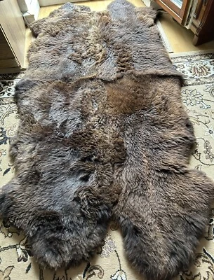 Alfombra Piel de Oveja Manta Cama Piel de Cordero 4 Piezas Alfombra Chimenea 200 X 120 Cm Foto 1 de 3