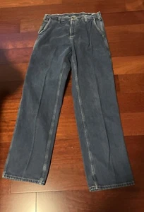 Jeans Carhartt Carpenter lavado oscuro ropa de trabajo denim holgado peto calce años 90 33/34 - Imagen 1 de 6