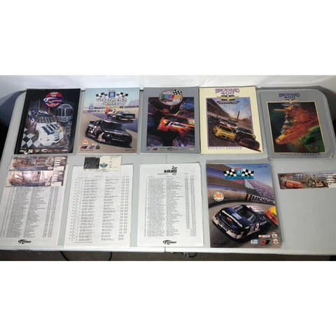 Lot of 6 NASCAR Raceday Programs Starting Sheets and 4 Ticket Stubs Brickyard Cover