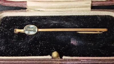 Aquamarine Brooch 9ct Rose Gold Brooch Pin Badge 375 - 2g - Image 1 of 4