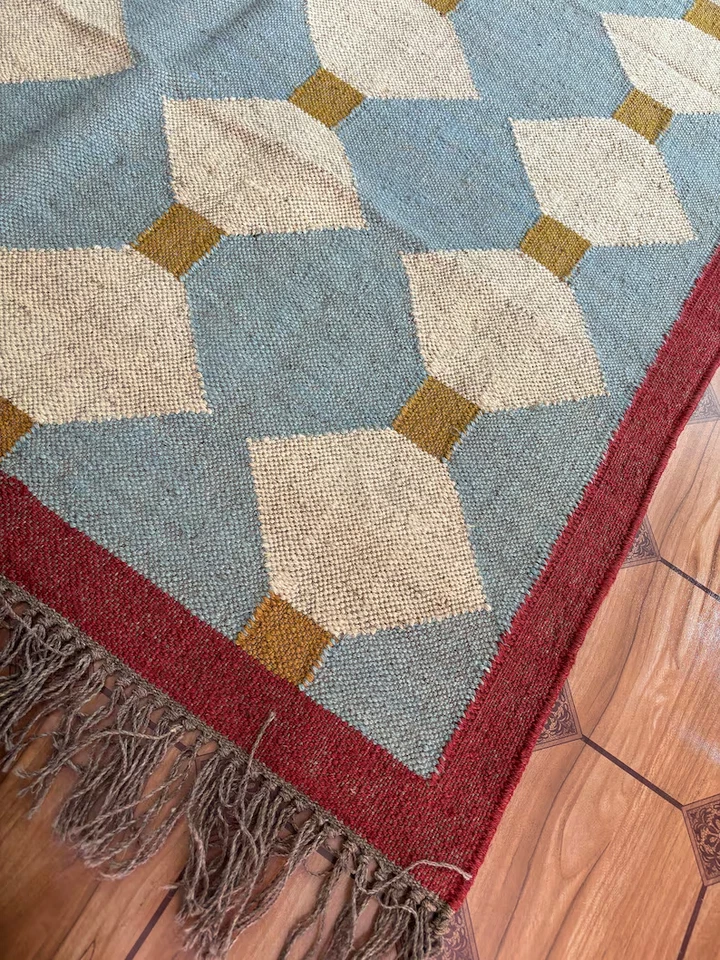 Kilim Rug Natural Handwoven Wool Jute Rug Carpet Teraditional Kilim Vintage Rug - Image 1 of 4