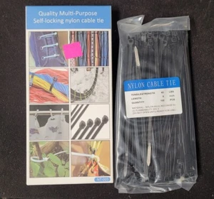100 pcs 6 inch Cable Zip Ties Heavy Duty, Premium Plastic Wire Ties w/40 LBS 9C - Picture 1 of 2