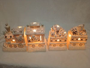 SET LUCI NOTTURNE TRENO PORCELLANA DA BAZAR INTERNAZIONALE - Foto 1 di 13