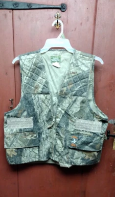 Vintage Mens L Shooting Vest Quail Unlimited Dove Hunter Realtree Camo Hardwoods - Image 1 of 4