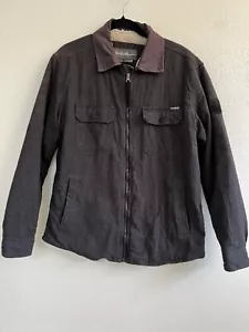 Eddie Bauer Outdoor grau Fischgrät Sherpa gefüttert Full Zip Chore Jacke Medium - Bild 1 von 12