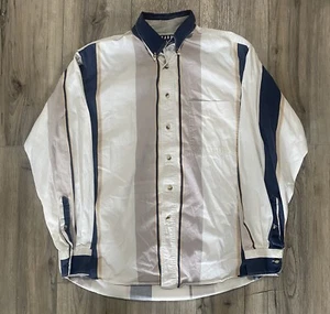 TRADER BAY Bold Colour Block Multi Striped Button-Up Long Sleeve Shirt - Picture 1 of 6