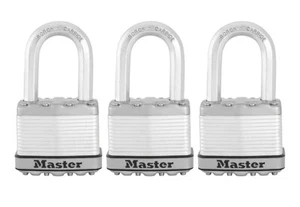 Master Lock Excell Padlocks 3 Pack M5 EURTRILF The Same Key Opens all 3 Freepost - Picture 1 of 6