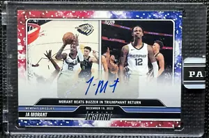 ๐ Ja Morant - 8/10 - Auto - 2023-24 Panini Instant NBA #188 - Red, White & Blue - Picture 1 of 8