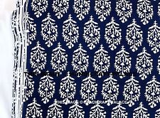 10 Yard Indian Traditional Hand Screen Printed 100% Cotton Dressmaking Fabric