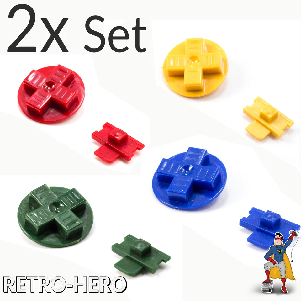 2x Game Boy Classic Knöpfe GB ZERO Buttons Tasten Pads DMG Knopf Power & D-pad