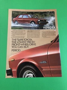 Toyota Corolla Tercel 1980 1981 1982 vintage anuncio impreso original - Imagen 1 de 1