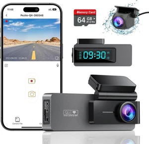 4K WiFi 2160P Dash Camera for Cars, Cam Front Recorder with App, 24 Hours Parkin - Picture 1 of 9
