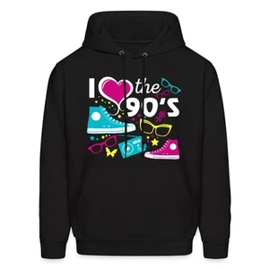 I Love The 90s Retro Funny Men's Hoodie - Picture 1 of 16