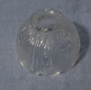 Vintage Clear Indiana Glass Diamond Floral Ribbed Fairy Light Shade TOP ONLY - Picture 1 of 3