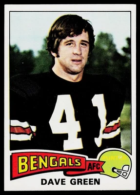 Dave Green, 1975 Topps, #394, Cincinnati Bengals, RC - Image 1 of 2