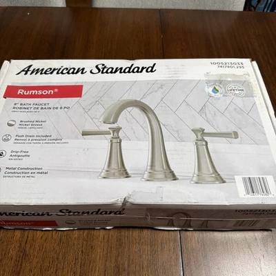 Grifo de baño American Standard Rumson 8" 2 manijas amplio - níquel cepillado Foto 1 de 2