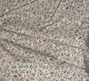 "Tela Calicó vintage melocotón flores flores material de algodón 44 pulgadas X34"" acolchado" - Imagen 1 de 5