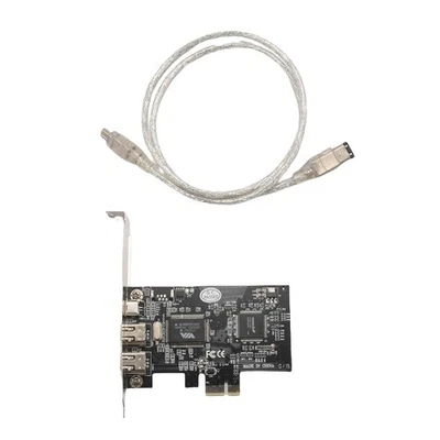 2X(PCI Express x1 PCI-E FireWire 1394a IEEE1394 Controller Card 3 Port For3397 - Image 1 of 4