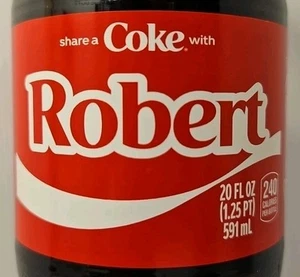 Share A Coke With Robert 2025 Personalized Gift Limited Edition Coca Cola Bottle - Picture 1 of 4