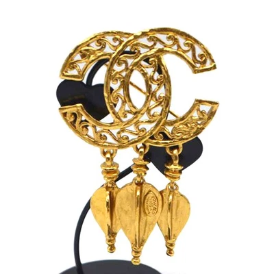 CHANEL coco mark vintage brooch 1995 Fall/Winter collection gold GP 95A - Image 1 of 4