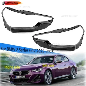 Pair Front Headlight Lens Cover For BMW 2 Series G42 M240 2023-24 Headlamp Shell - Picture 1 of 11