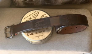 DUCATI historischer brauner Ledergürtel Made in Italy neu in Dose Größe 90 - Bild 1 von 14