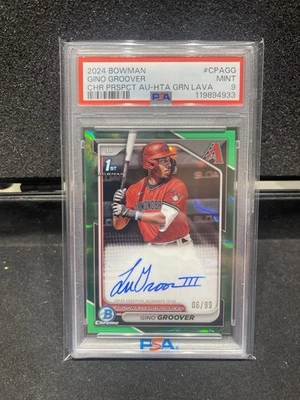 LuJames “Gino” Groover 1st Bowman Chrome Auto Green Lava /99 PSA 9 2024 Bowman - Image 1 of 2