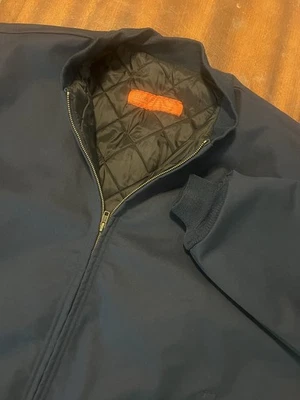 RED KAP Navy Blue Quilt Lined Full Zip Mechanic Bomber work Twill Jacket 4XL  - Image 1 of 4