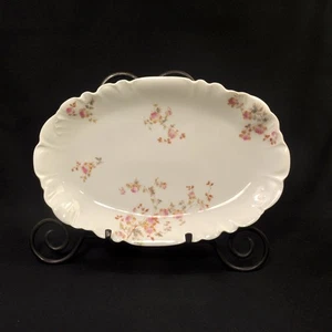 CFH/GDM Haviland Limoges 11" X 7" Platter Tray Pink Floral Embossed 1891-1900 - Picture 1 of 12