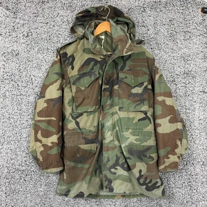 Chaqueta de campo vintage del ejército de Estados Unidos para hombre pequeña camuflaje bosque M-65 abrigo militar años 80 90 - Imagen 1 de 21