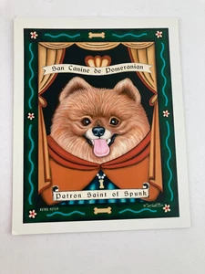 San Canine de Pomeranian Patron Saint of Spunk Retro Pets Art Artwork Print 8x10 - Picture 1 of 4