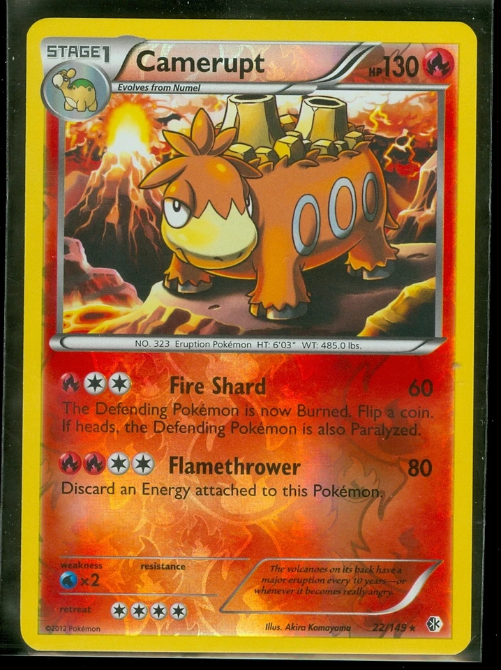 Pokemon CAMERUPT 22/149 Boundaries Crossed RARE Rev Holo - MINT - Image 1 of 1