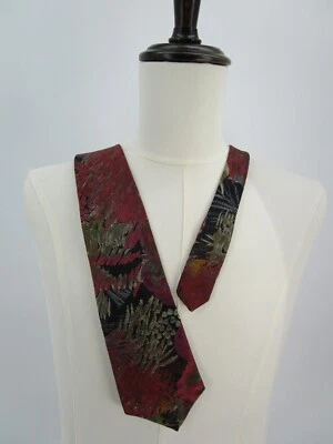 Hardy Amies Men's Tie Multicolor Floral 56.75" Long 3.75" Wide Silk Necktie VTG - Image 1 of 4