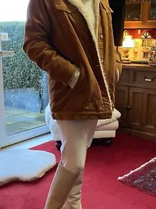 ladies Size 18 Thick Brown Corduroy lined winter coat by denim co - Picture 1 of 5