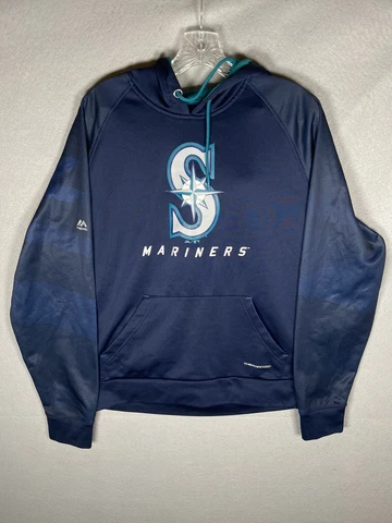 Majestic Authentic Therma Base Seattle Mariners Pullover hoodie navy blue M Cover