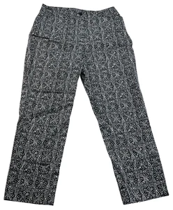 Jones New York Signature Cropped Pants Womens Size 4 Black White Pockets Stretch - Picture 1 of 7