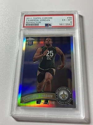 Cameron Jordan 2011 Topps Chrome REFRACTOR SP 39 RC PSA 6 Rookie - Image 1 of 2