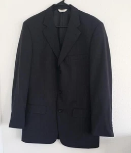 Versini Men's Black 100% Wool 3 Button Notch Lapel Sport Coat Size 40 Long - Picture 1 of 8