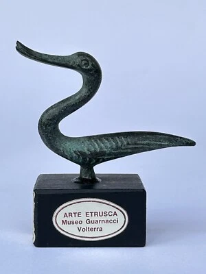 Superbe FIGURINE OISEAU bronze signé ARTE ETRUSCA Musée GUARNACCI VOLTERRA - Photo 1/4
